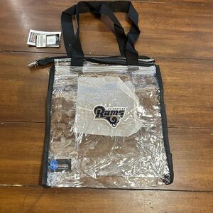 NFL Los Angeles Rams Clear Zippered Tote Bag 13x11 Stadiums Concerts Security